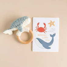 Load image into Gallery viewer, Teether Whale Cotton Crochet Rattle Baby Gift Spring Summer
