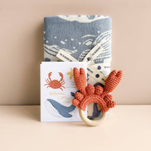 Load image into Gallery viewer, Teether Crab Cotton Crochet Summer Nautical Ocean