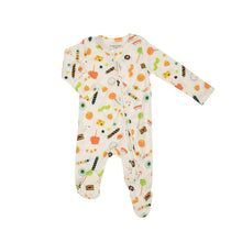 Load image into Gallery viewer, Halloween Candies 2 Way Zipper  Footie Ivory Multi