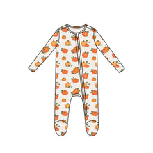 Load image into Gallery viewer, Pumpkin Patch 2 Way Zipper Footie  Orange