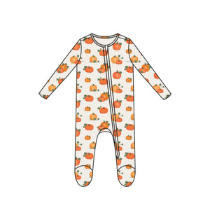 Pumpkin Patch 2 Way Zipper Footie  Orange