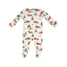 Load image into Gallery viewer, Vintage Red Truck 2 Way Zipper Footie  Red Multi