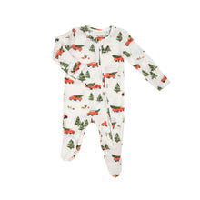 Load image into Gallery viewer, Vintage Red Truck 2 Way Zipper Footie  Red Multi