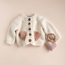 Load image into Gallery viewer, Teether Heart Cotton Crochet Rattle Baby Toy Spring Summer