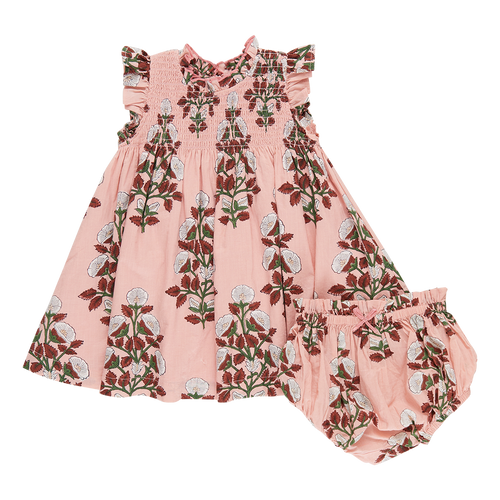 Baby Girls Stevie Dress Set - Pink Bouquet Floral
