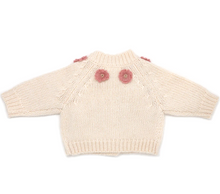 Load image into Gallery viewer, oh baby! Scandi Flower Knit Cardigan - Heather Cream