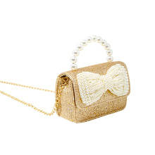 Load image into Gallery viewer, Glitter Pearl Handle Bow Handbag