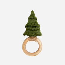 Load image into Gallery viewer, Teether Tree Cotton Crochet Rattle Fall Christmas Forest