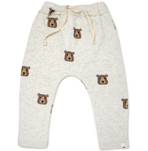 Load image into Gallery viewer, oh baby! Brooklyn Jogger with Brown Bear Faces Print - Oatmeal Heather