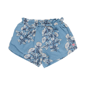 Girls Theodore Short - Blue Bouquet Floral