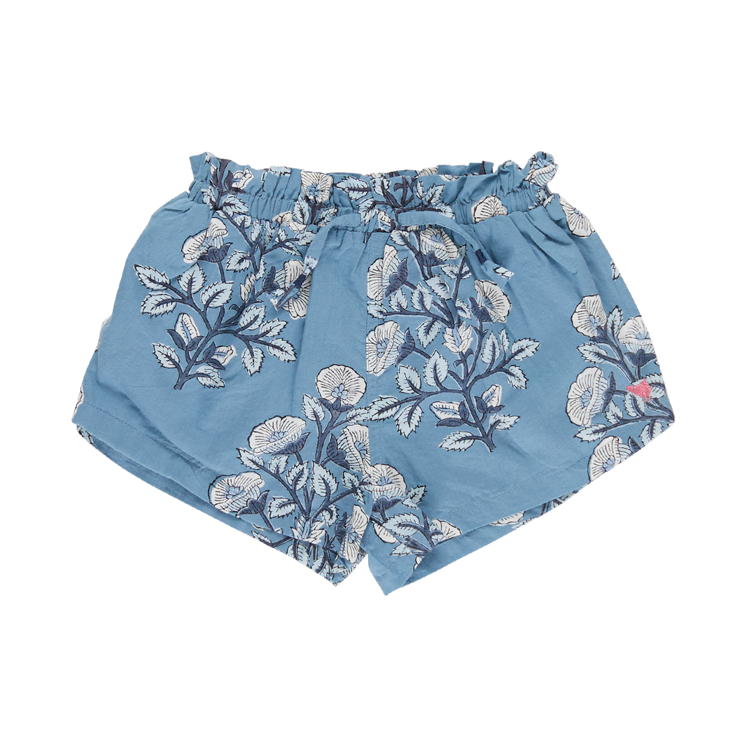 Girls Theodore Short - Blue Bouquet Floral