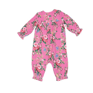 Dream Cottage Floral Smocked  Romper Pink