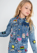 Load image into Gallery viewer, All About The Patch Crop Denim Jacket