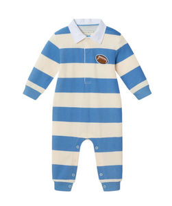 Blue Football Polo Romper