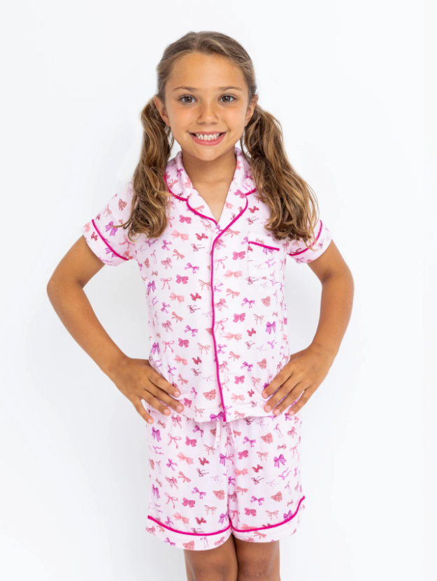 Bows Short Sleeve Pajama Set