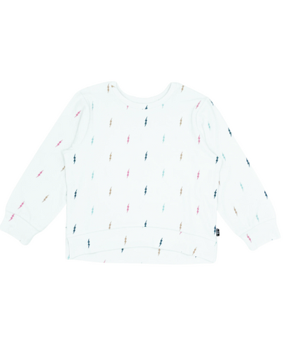 Bright Bolts Hacci Pullover - Dusty White