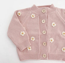 Load image into Gallery viewer, Cotton Flower Cardigan - Blush