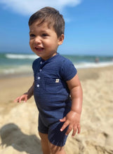 Load image into Gallery viewer, Camborne Nay Ribbed Henley Romper