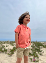 Load image into Gallery viewer, Polreath Coral Henry Print Polo