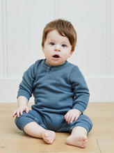 Load image into Gallery viewer, Eco-Fleece Sweatshirt Henley Romper