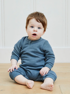 Eco-Fleece Sweatshirt Henley Romper