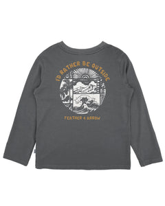Outside L/S Tee - Charcoal