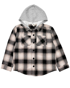 Upland Plaid Flannel Shacket - Black
