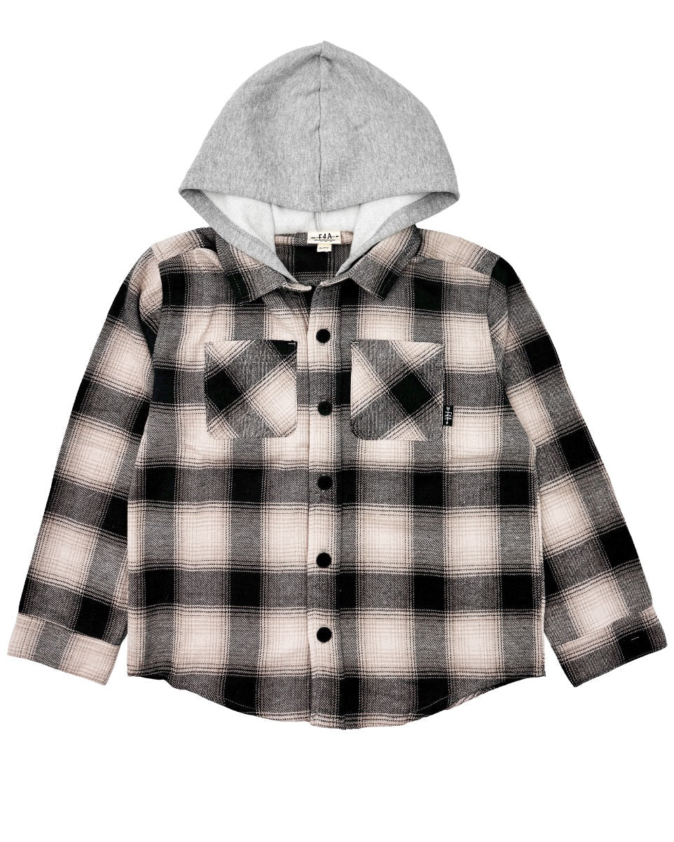 Upland Plaid Flannel Shacket - Black