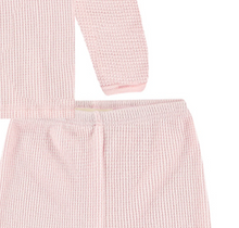 Load image into Gallery viewer, Garment Dyed Eco-Thermal Henley Tee and Legging Sets - Light Pink