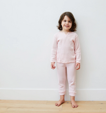 Load image into Gallery viewer, Garment Dyed Eco-Thermal Henley Tee and Legging Sets - Light Pink