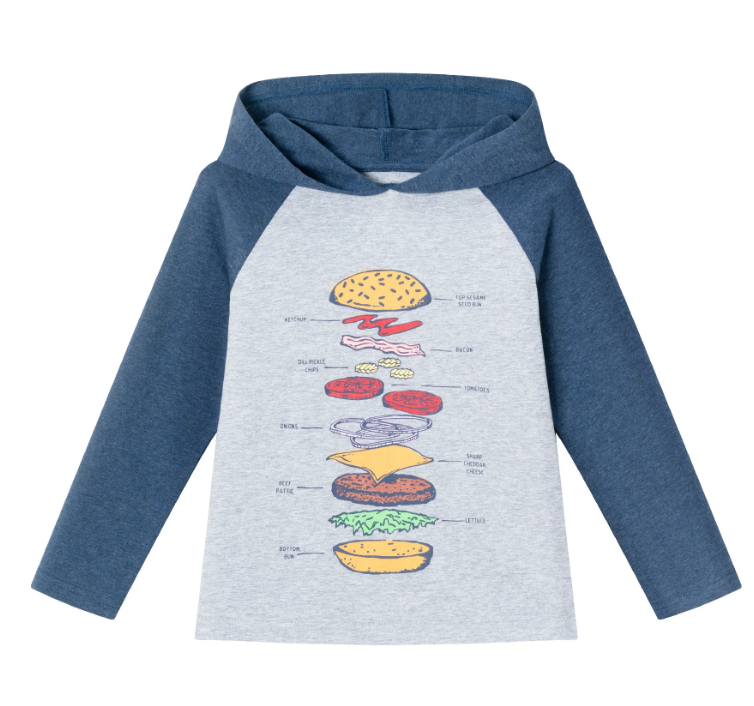 Grey Burger Twofer Hooded Tee