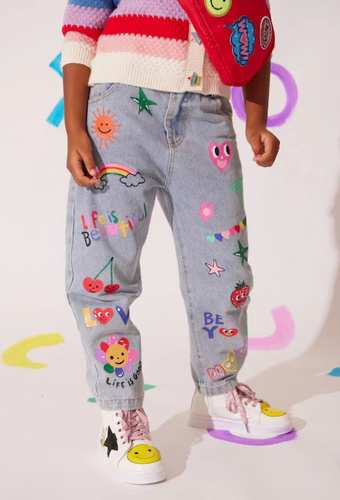 Happy Graffiti Art Jeans