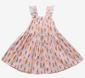 Print Frill Dress - Pink Carrot
