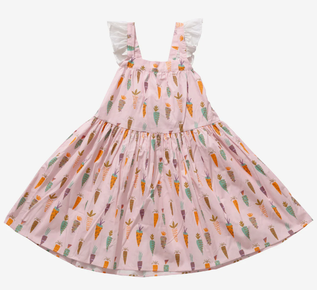 Print Frill Dress - Pink Carrot