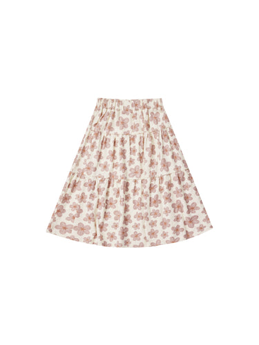 Tiered Midi Skirt - Hibiscus