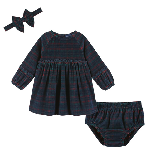 Red Plaid Dress & Bloomer Set