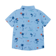 Load image into Gallery viewer, Ss Buttondown - Lt Blue Palms