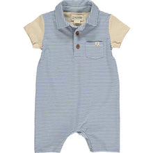 Load image into Gallery viewer, Saltash Blue/White Micro Stripe Polo Romper