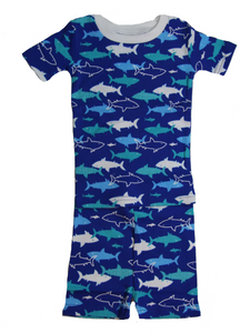 Organic Cotton Blue Sharks Short  PJ set