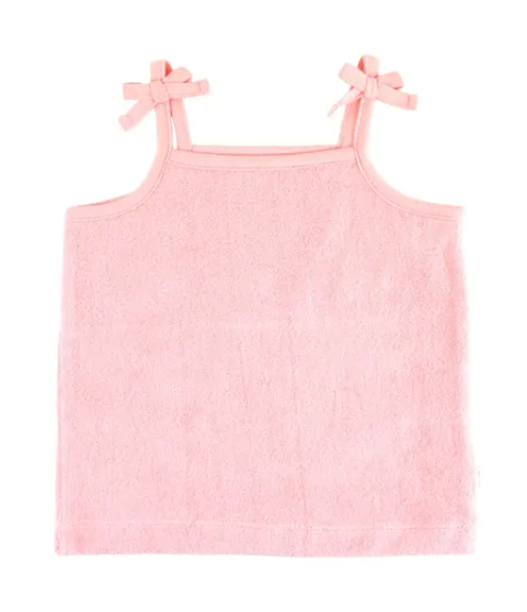 Pink Terry Knit Tie Tank