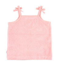 Load image into Gallery viewer, Pink Terry Knit Tie Tank