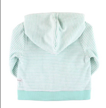 Load image into Gallery viewer, Vintage Aqua Stripe Terry Knit Hoodie