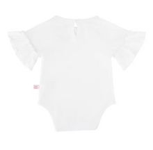 Load image into Gallery viewer, White Knit Ruffle Sleeve Bodysuit
