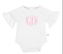 Load image into Gallery viewer, White Knit Ruffle Sleeve Bodysuit