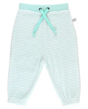Load image into Gallery viewer, Vintage Aqua Stripe Terry Knit Jogger