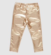 Load image into Gallery viewer, Girls Lame Legging - Light Gold