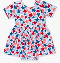 Load image into Gallery viewer, Star Spangled Short Sleeve Twirl Romper