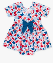 Load image into Gallery viewer, Star Spangled Short Sleeve Twirl Romper