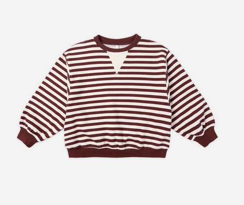 Oversized Crew - Burgundy Stripe