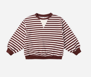 Oversized Crew - Burgundy Stripe